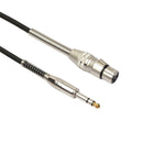 3P XLR Female Jack to 1/4" 6.35mm Male Plug Stereo Microphone Cable Adapter