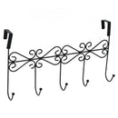 5 Hanger Black Towel Hat Coat Clothes Wall Hook Over Door Bathroom