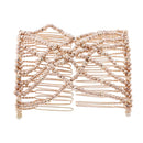 2 Pcs Double Hair Comb With Elastic Bead Chains For Women