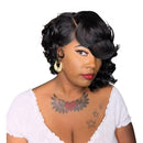 Fashion Short Curly Hair Wig Oblique Bangs Loose Hair Cover Women Hairpiece