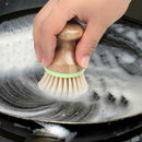 3 Pcs Bamboo Dish Brush Mini for Kitchen Sink Vegetable Cleaning Pans Scrub