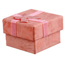 24 Pcs Ring Earring Jewelry Display Gift Box Bowknot Square Case pink