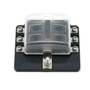 6-Way Blade Fuse Box Fuse Block Holder with Fuses for 12V 24V Car Marine