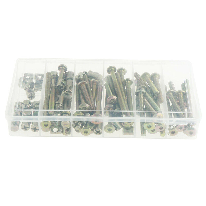 100pcs Bolts Nuts Kit, M6 Hex Socket Head Cap Screws Nuts W/Case