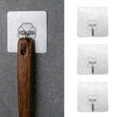 10Pcs Removable Self Adhesive Hooks Wall Door Plastic Strong Sticky Hooks H F3B2
