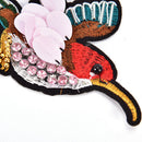 Sequined Bird Patch for Clothes Sewing on Rhinestone BeadedAppliqueforJackets JR