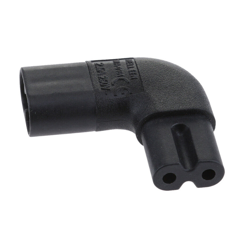 1 X IEC320 C7 To C8 Right Angle 90 Degree Angled AC Power Adapter Extension