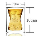 Muscle Glass Cup Double Wall Shot Bar Drink Whiskey Wine Beer Mug Glassware