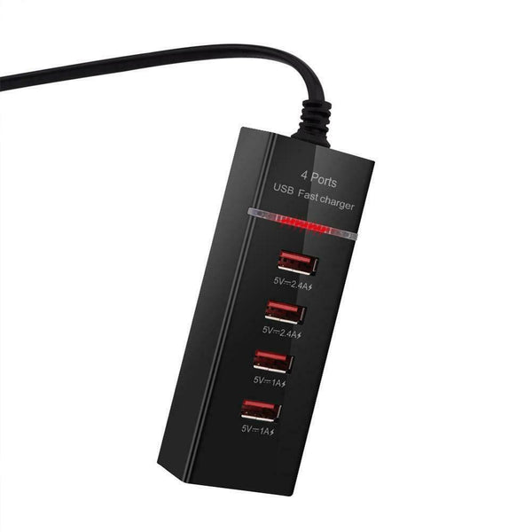 B38 4USB Travel Mobile Phone Charger 5V 3A Smart Charging Head (EU Plug)
