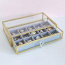 Glass Lidded Jewelry Box Bracelet Keepsake Decorative Display Tray Clear Box