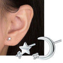 Moon Star Stone Stud Earrings Womens Girls Jewellery Z7Z3