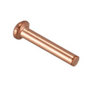 100 Pcs 5/64inch x 25/64inch Round Head Copper Solid Rivets Fasteners D3H7