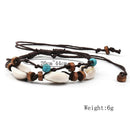 Boho Natural Sea Shell Stone Anklets For Women Wood Bead Seashell Ankle BracZ9P7