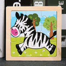 2x Wooden Animal Puzzle Baby Toldder Preschool Kids Early Education Toys