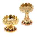 Tibet Buddhist Lotus Butter Candle Light Lamp Holder Base Burner 4.5x4.5cm