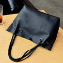 Women Handbags Purse Shoulder Bags Casual Tassel Tote 4Pcs Bags(Black) J1A6
