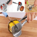 Stainless Steel Tomato Slicer Lemon Cutter Handheld Fruit Tongs Onion Slic FQM