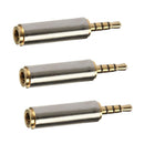 3 Pcs Earphone Headphone Audio Adapter 2.5mm Male to 3.5 (1/8 inch) Female