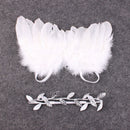Newborn Baby White Angel Wings Headband Costume Photo Photography Props S.AU
