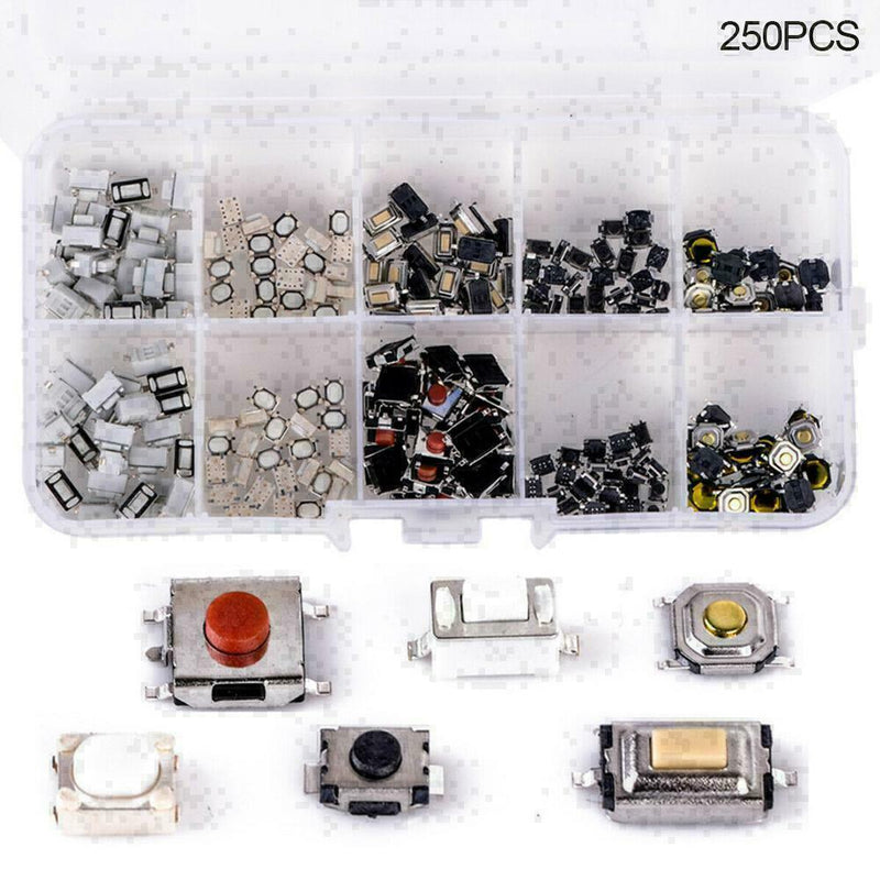 250x Tactile Push Button Car Remote Key Button Microswitch Tool Set U6E8 C7 G9K0
