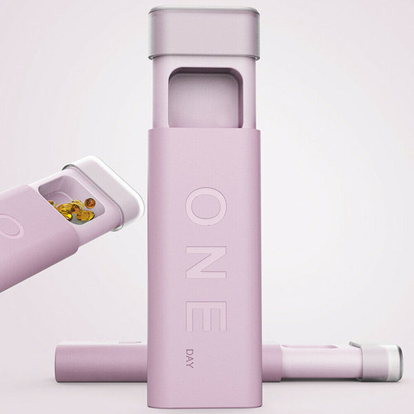 3 Grids Pill Tablet Dispenser Box Medicine Drug Storage Organizer (Pink)