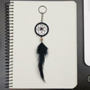 Key Ring Keychain Black Dream Catcher Handmade Handcraft Feather Natural