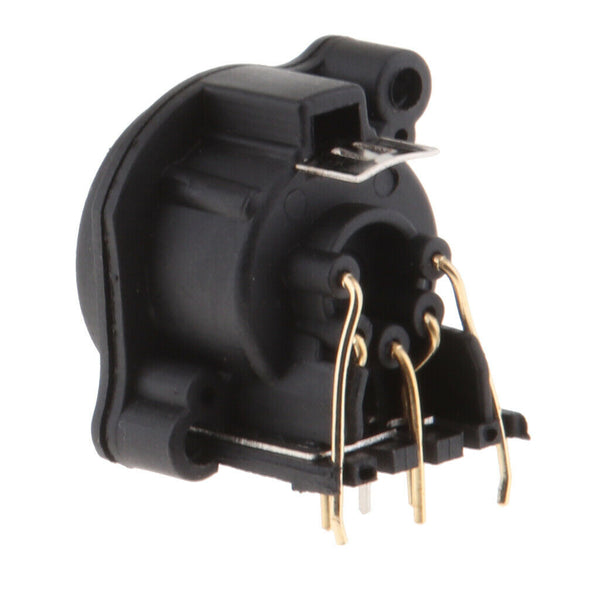 Curved XLR 5Pins Male Chassis Panel Mounted Socket Adapter for DMX MIC