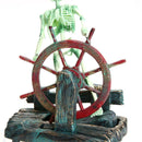 Pirate Captain Aquarium Decorations Landscape Skeleton on Wheel Action A