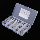 240Pcs M3/M4/M5/M6/M8 Stainless Steel Hex Socket Button Head Screws Bolt Kit