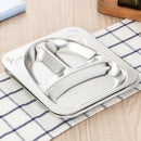 Stainless Steel Lunch Container Serving Dish Tray Snack Plate Kids 3 Cell