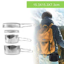 4pcs Stainless Steel Camping Cookware Cooking Picnic Bowl Pan Set TOP Pot W9P8