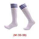Anti-slip Sports Socks Stripe Men Basketball Calf Length Socks (White M) A