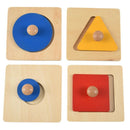 4Pcs/Lot Educational Wooden Toys Geometry Shape Insets 4 Sets Multicolor Ha E9C6