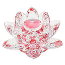 Large Crystal Lotus Flower Ornament with Gift Box, Feng Shui Decor Red