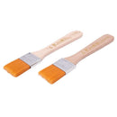 2pcs Orange Bristle Wooden Handle Oil Painting Paint Brush 1.2" Width