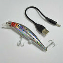 USB Rechargeable LED Twitching Fish Lure Electric Bait Life-Like Vibrate Fi