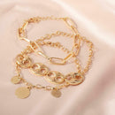 3pcs/Set Boho Round Disc Women Beach Bracelet Fashion Chain Bangle Jewelry