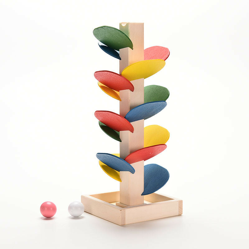 Wooden Tree Ball Run TrackPlay Game Supplies Kids Intelligence Educational ToyBX