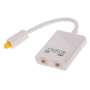 Digital Toslink Optical Fiber Audio 1 to 2 Female Cable Splitter Adapter