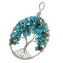 2pcs Tree Life Pendant Natural Stone Jewelry Gift for Women Girls Friends