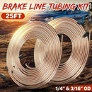 25ft Copper Steel Brake Clutch Oil Hose Line Pipe Tubing Kit Fittings H9Y4