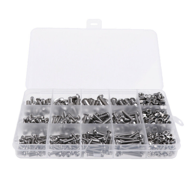 High Quality Stainless Steel Screws Nuts Assortment Set Kit /M3 M4 M5 Hex Socket