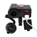 CS-588A1 Motorcycle USB Charger Cigarette Lighter Socket w/Switch Voltmeter