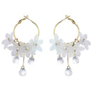 Trendy Acrylic Water Drop Dangle Earrings Crystal Flower Long Pendant Earri  Kw