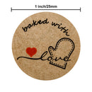 500pcs kraft paper thank you stickers with red heart handmade labels stickeSEAU