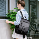 Fashion Women'S Backpack Teen Leather Fit Teen Girl Casual Black Backpack L