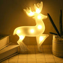 Elk-shaped 8 LED Lamp Nightlight Battery Christmas Wedding Party Club Decor