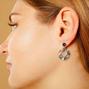 Retro Hollow Weave Round Circle Earrings Boho Women Ear Drop Jewelry (B) A