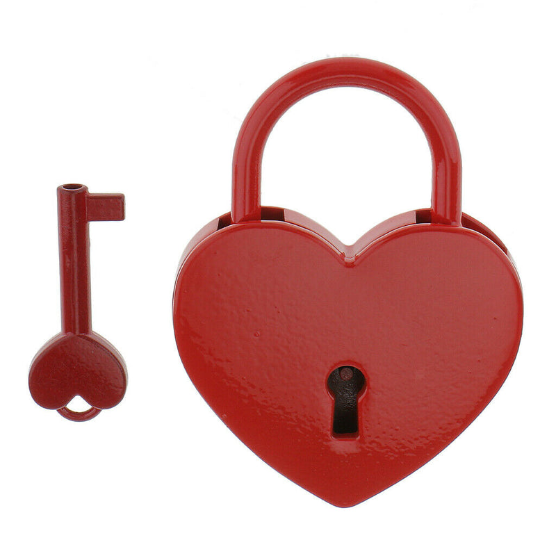 4x Retro Heart Shaped Lock with Key Small Suitcase / Diary Set of