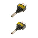 2 Pieces Car Boat 12V 20A Yellow & Red LED Rocker Toggle 3Pin SPST Switch